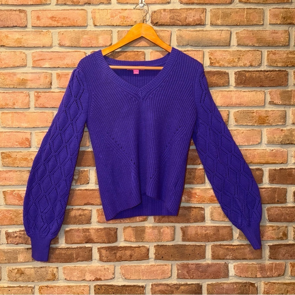 Lilly Pulitzer “Luletta” V-Neck Sweater – Purple – Size Small